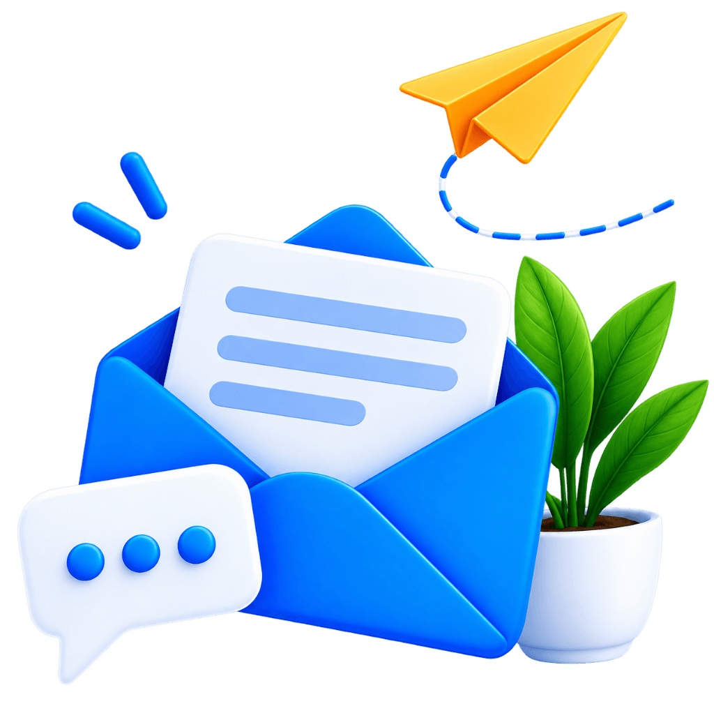 3D Contact Mail Illustration