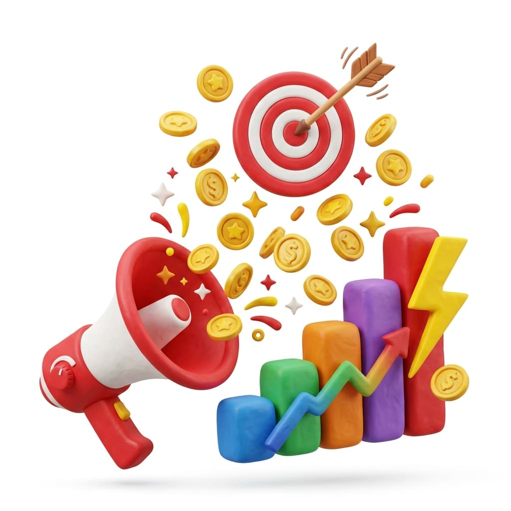 Market Advertising 3D Graphic